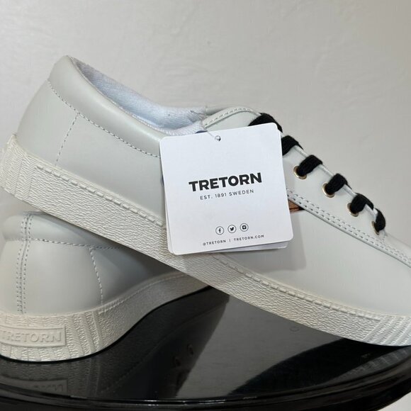 Tretorn Nylite Plus Leather Sneakers in White Leopard - Picture 3 of 15